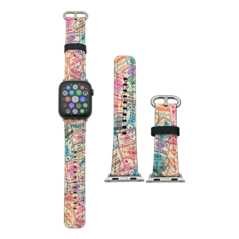 Ремешки для Apple iWatch из искусственной кожи с сублимацией для серий 4/5–44 мм